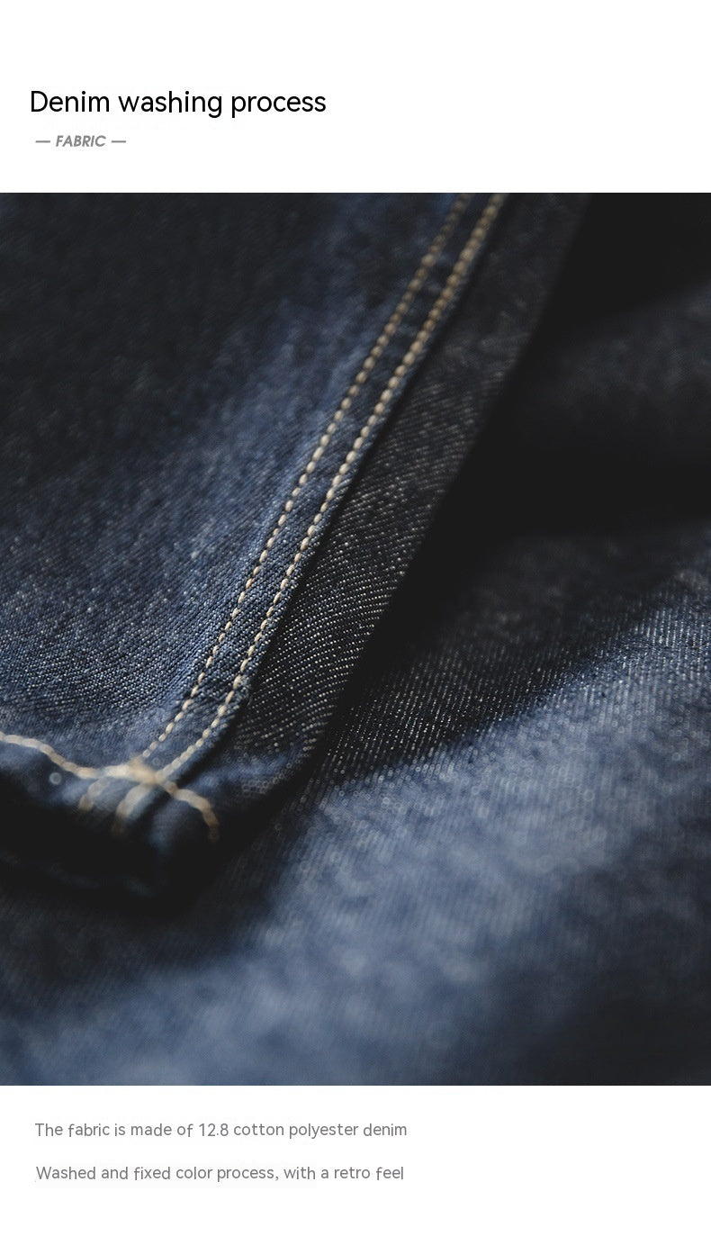 Jean ample en denim délavé vintage, taille élastique, style Cityboy, jambes larges et fuselées, pour homme