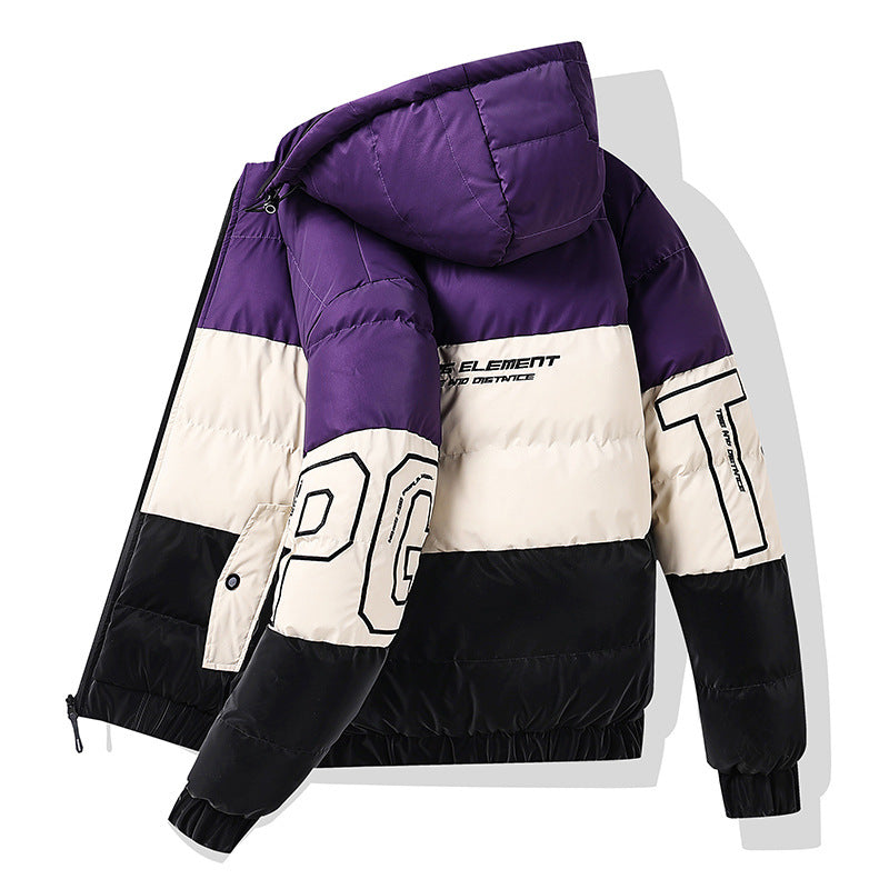 Veste en coton réversible de style euro-américain à blocs de couleurs pour homme