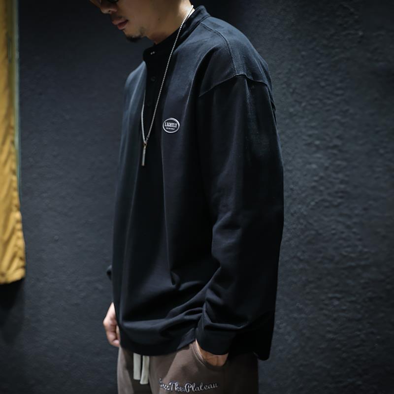 T-shirt d'automne pour homme, manches longues, 100 % coton