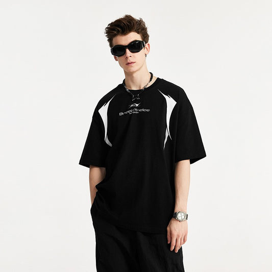 T-shirt imprimé homme à manches courtes, style simple et tendance