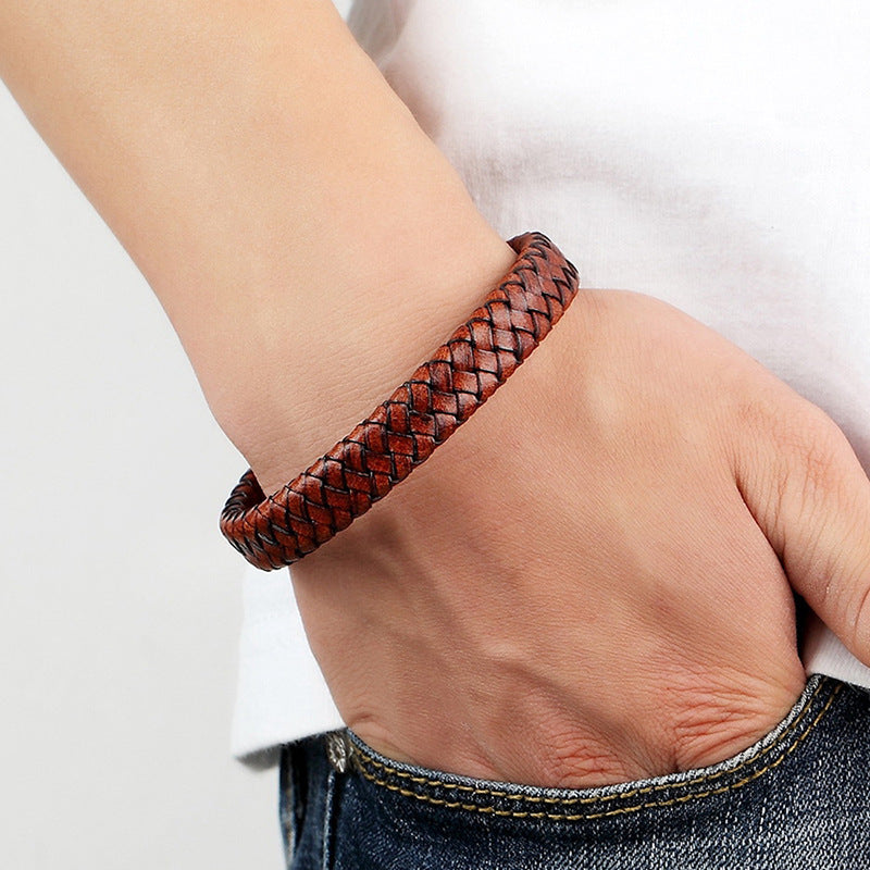 Bracelet en cuir tressé
