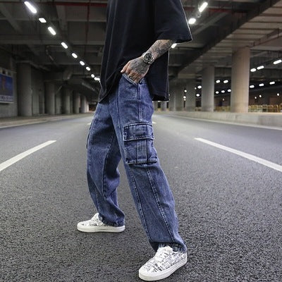 Jean cargo baggy en denim