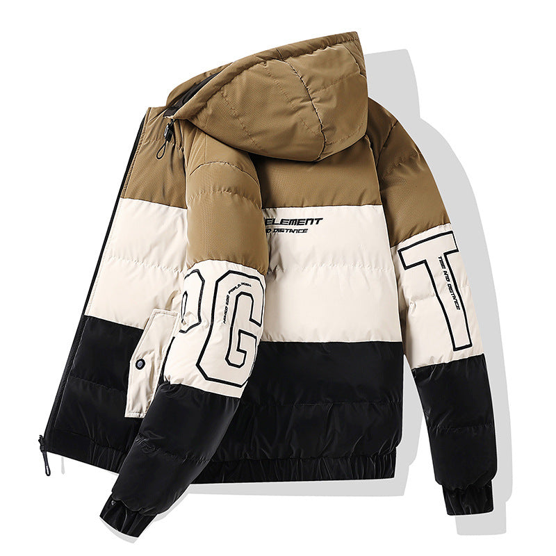 Veste en coton réversible de style euro-américain à blocs de couleurs pour homme