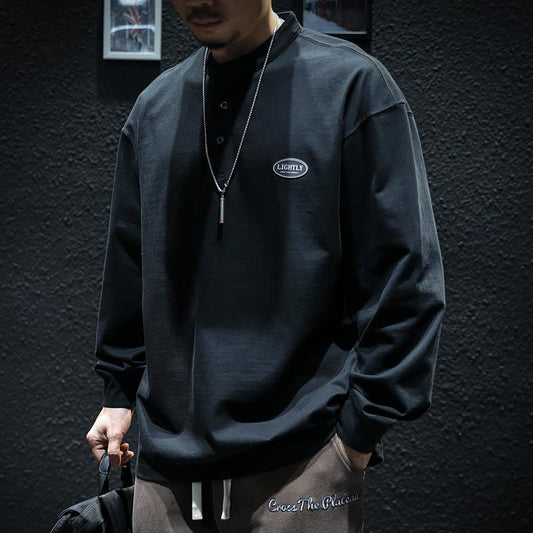 T-shirt d'automne pour homme, manches longues, 100 % coton