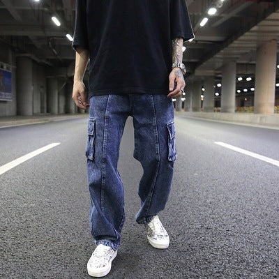 Jean cargo baggy en denim