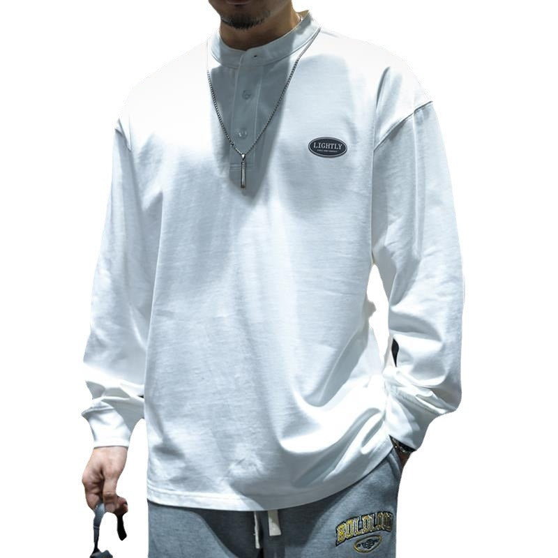 T-shirt d'automne pour homme, manches longues, 100 % coton