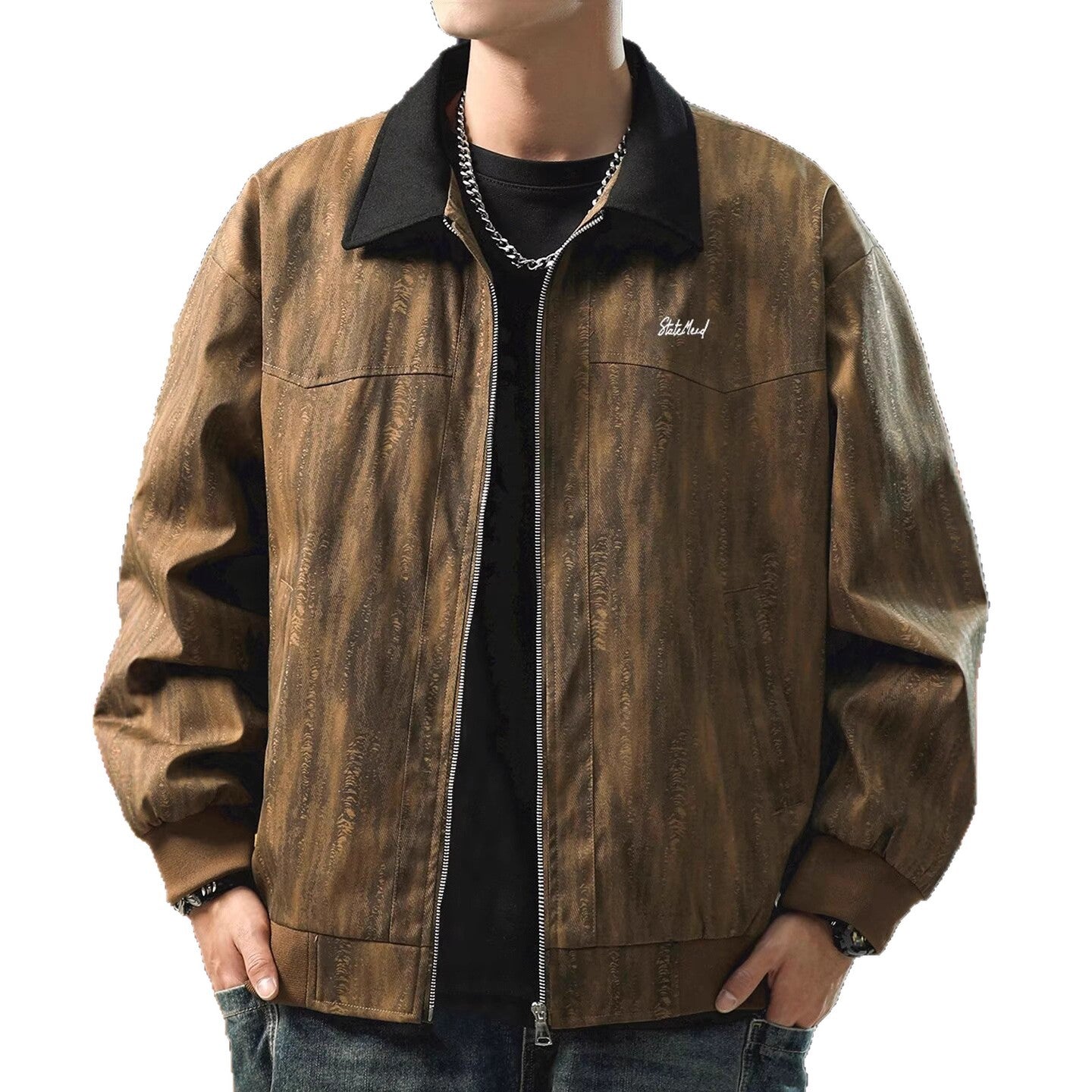 Veste imprimée grande taille tendance bad boy décontractée et polyvalente pour homme