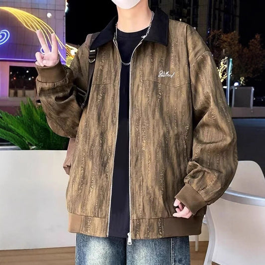 Veste imprimée grande taille tendance bad boy décontractée et polyvalente pour homme