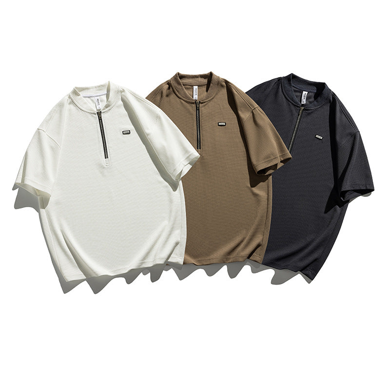 T-shirt homme à manches courtes et demi-zip