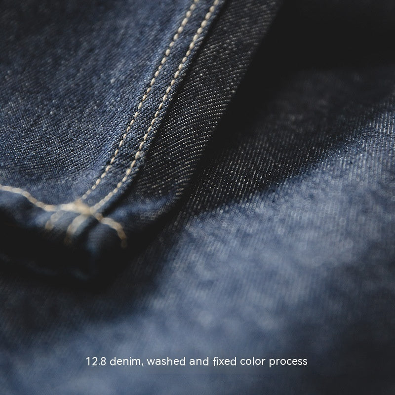 Jean ample en denim délavé vintage, taille élastique, style Cityboy, jambes larges et fuselées, pour homme