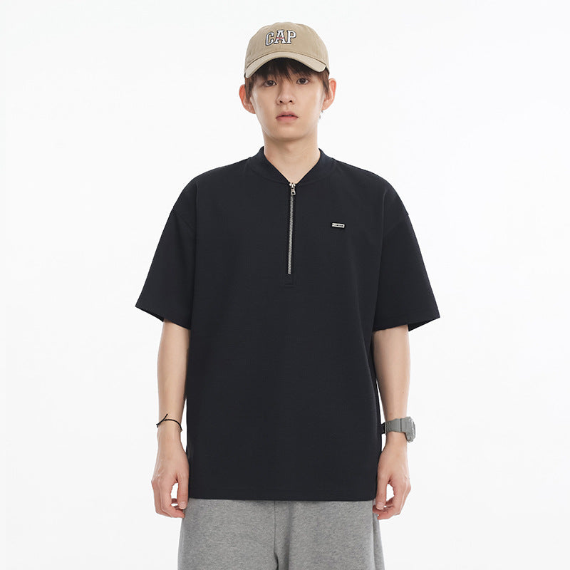 T-shirt homme à manches courtes et demi-zip