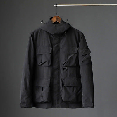 Veste homme coupe-vent et imperméable à poches multiples